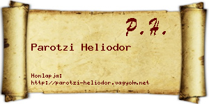 Parotzi Heliodor névjegykártya